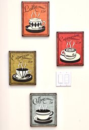 Four Vintage-inspired Coffee-themed Wall Art Pieces