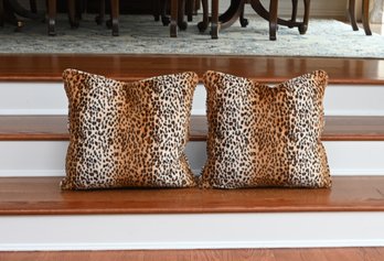 Pair Of Leopard Print Custom Throw Pillows