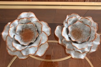 Ceramic Floral Dish And Bowl Set