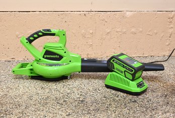 Greenworks 40V Cordless Leaf Blower With Battery And Charger
