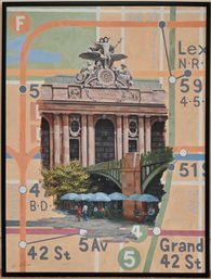 Grand Central Terminal Mixed Media Art Signed Karl Soderlund And Numbered 2/50
