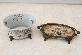 Small Decorative Ceramic Footed Trays