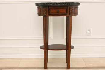 Oblong Side Table With Storage Drawer And Shelf