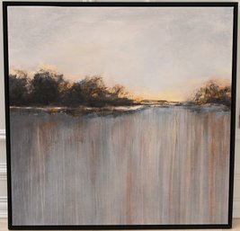 Landscape Print On Canvas In Floating Frame