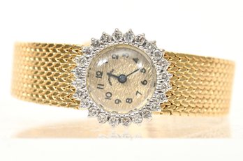 Ladies 14K Gold And Diamond Hamilton Wristwatch - 42g