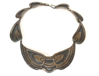 1940s 980 Los Castillo Taxco Silver Modernist Necklace - 111g