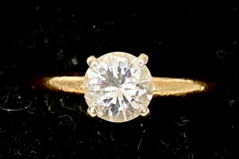 Diamond Solitaire Set In 14K Yellow Gold Ring
