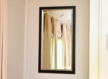 Large Rectangular Wall Mirror With Black And Silver Frame