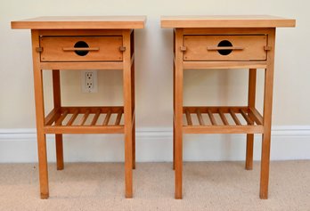 John Kelly Black Cherry One Drawer Side Tables