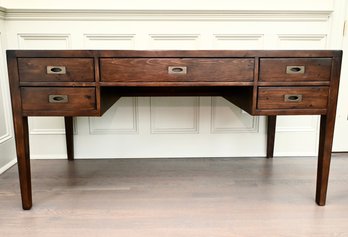 Crate & Barrel Morris 60-Inch Chocolate Brown Desk