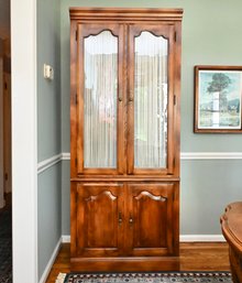 Ethan Allen Cherry Finish Two-Piece China Cabinet