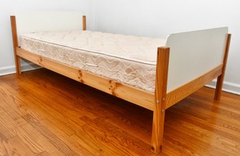 Twin Pine Bed With Frame And Serta Matress