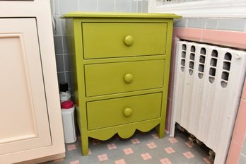 Solid Wood Hand Painted Three Drawer Cabinet