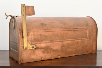Vintage Copper Mailbox With Flag
