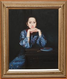 Asian Woman In Pose Canvas Print