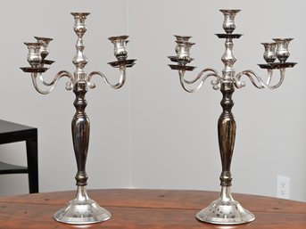 Pair Of Metal Candelabras