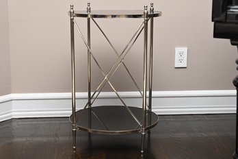 Chrome And Smoked Glass Side Table