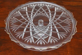 Footed Cake Plate With Gold Trim