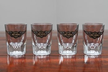 4 Harley Davidson Shot Glasses