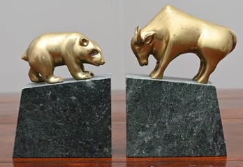 Bull & Bear Stock Market Bookends