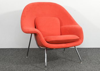 Eero Saarinen For Knoll Mid Century Modern Womb Chair  Coral Upholstery