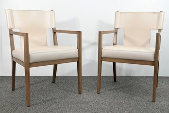 Pair Of Joseph Jeup Leather Chairs With Arms
