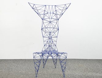 Tom Dixon Pylon Chair In Blue Powder-Coated Steel