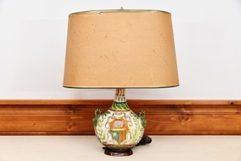 Vintage Hand Painted Italian Ceramic Table Lamp
