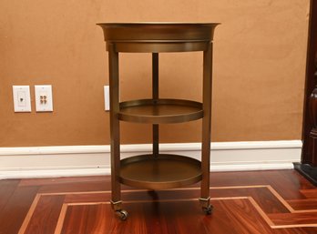 Three-Tiered Oil-Rubbed Bronze Tone Round Side Table