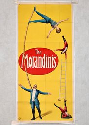 Original The Morandinis Circus Acrobat Poster  Cloth Backed German Lithograph