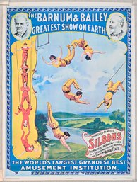 1972 Barnum & Bailey Flying Silbons Circus Poster Reproduction