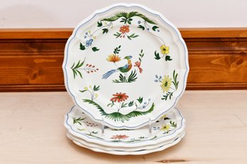 Gien 'Oiseaux De Paradis' Luncheon Plates - Set Of 4