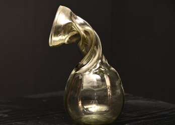 Ornate Glass Decanter Signed