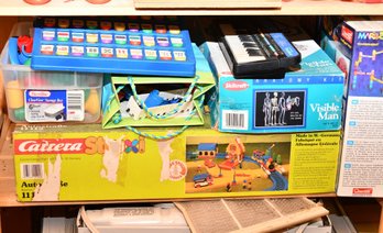 Toy Shelf 4 Including Carrera And Other Vintage Toys