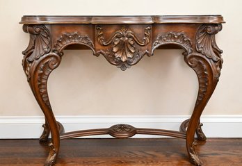 Baroque Hand Carved Wood Hall Table