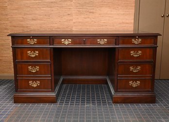 Executive Double Pedestal Desk With Leather Top