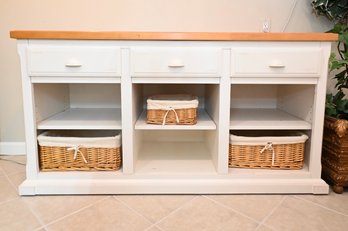 White Storage Unit With Baskets