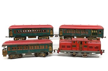 American Flyer Lone Scout Set: St. Paul Loco  4250, 4251, 4252 Passenger Cars Wide Gauge Prewar