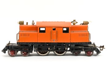Early Orange Ives 3243R Electric Locomotive Wide Gauge Prewar