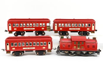Lionel Macy Special: Red 10E Loco  337, 337, 338 Passenger Cars Standard Gauge Prewar