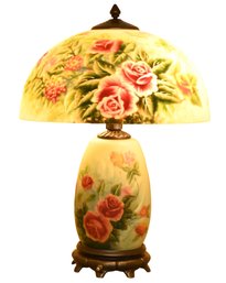 Hand-Painted Frosted Glass Table Lamp
