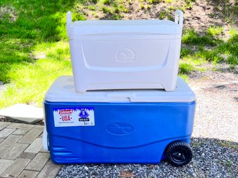 Igloo White Cooler And Xtreme Coleman Cooler