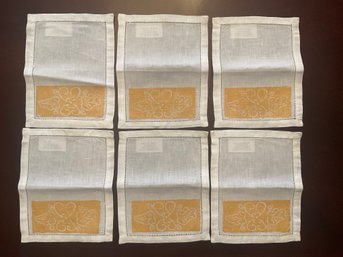 Leslie Pontz Hand Painted Linen Guest Towels Set Of Six