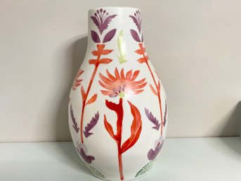 Anthropologie Zulu Floral Pottery Vase