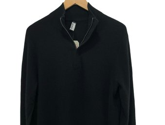 Todd Snyder Black Cashmere Quarter Zip Sweater NEW