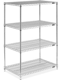 Four-Tier Chrome Wire Shelving Unit