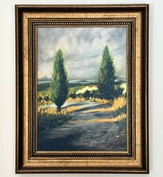 I'll Be There Tuscan Cypress Trees Of Italy Print On Board