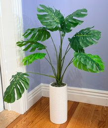 Artificial Monstera Plant In White Planter