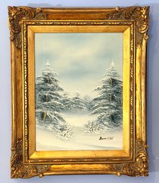 Winter Landscape Oil Painting By Barrister