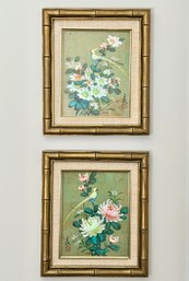 Two Japanese Framed Prints - Oriental Bird & Flowers